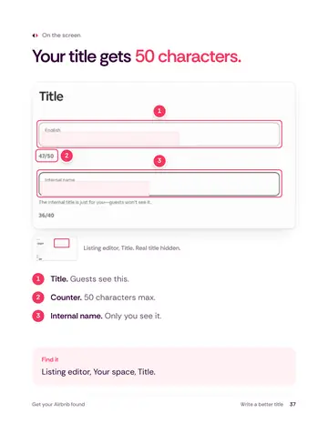 Book 1, page 37: Your title gets 50 characters.