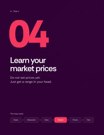 Book 2, page 25: Step 4: Learn your market prices.